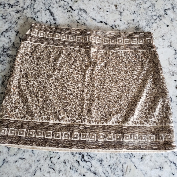 Express Gold Sequined Skirt - Picture 1 of 2